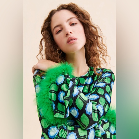 Anna Sui Velvet Daisies Dress Size Small - Picture 2 of 6